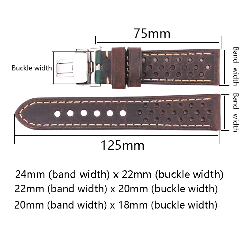 Correas de reloj Retro de piel - Curved Spring Bar reseña y precio